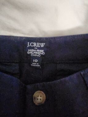 J. Crew Navy High-Rise Girlfriend Chino, Size 10